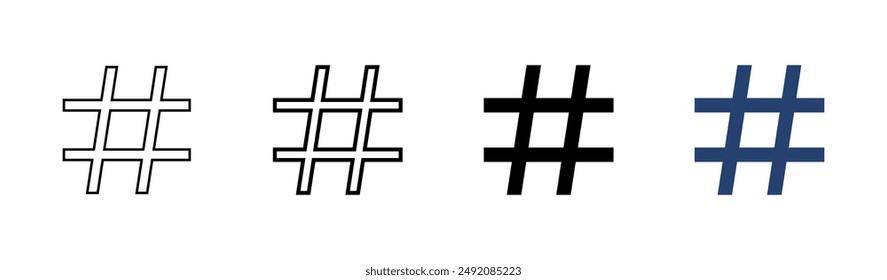 Hashtag icon set. hashtag symbol