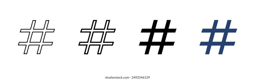 Hashtag icon set. hashtag symbol