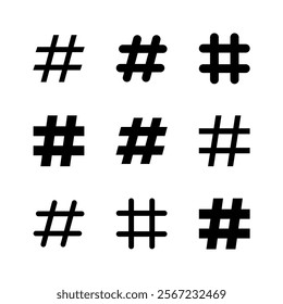 Hashtag icon set. hashtag symbol