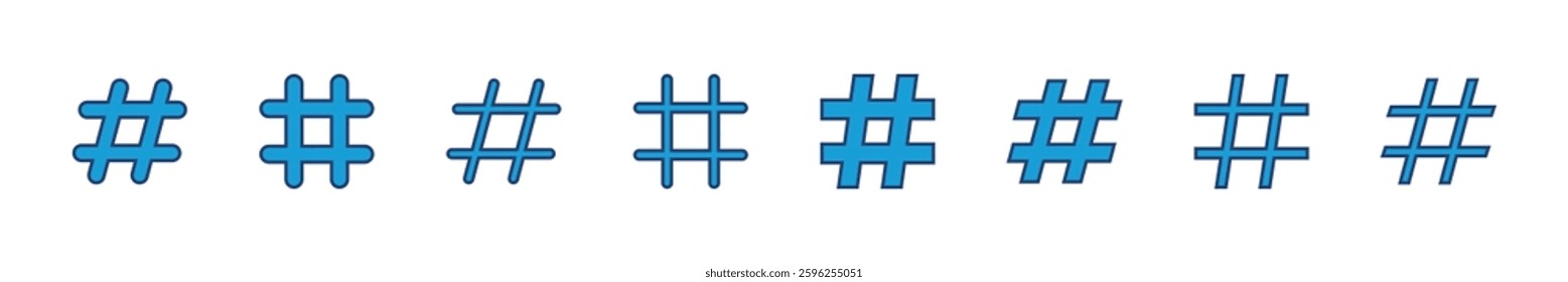 Hashtag icon set. hashtag symbol
