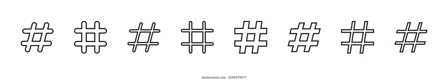 Hashtag icon set. hashtag symbol