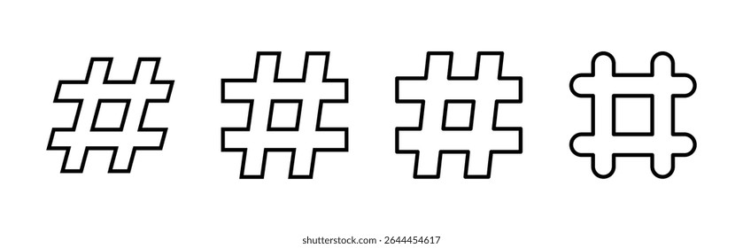 Hashtag-Symbolsatz. Hashtag-Symbol