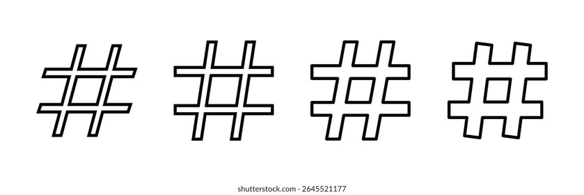 Hashtag icon set. hashtag symbol