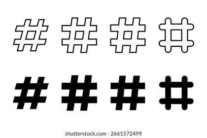 Hashtag icon set. hashtag symbol