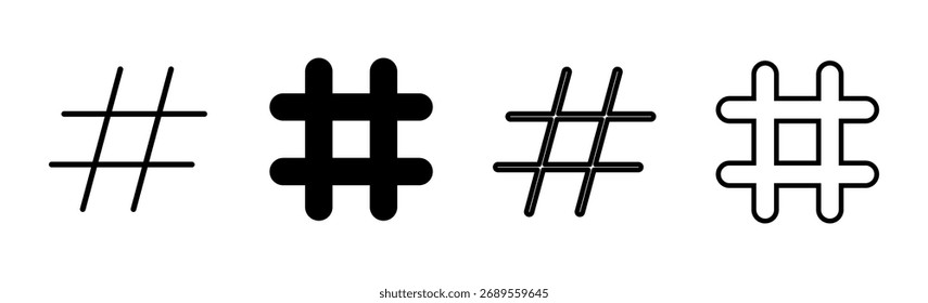 Hashtag icon set. hashtag symbol