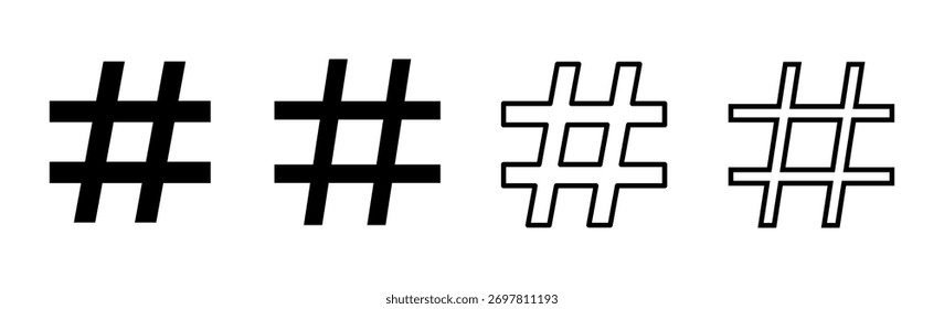 Hashtag-Symbolsatz. Hashtag-Symbol