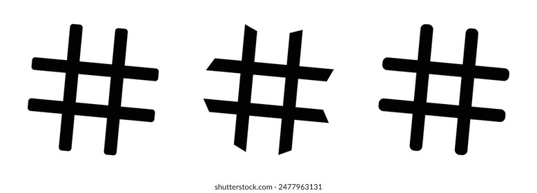 Hashtag icon set. hashtag symbol on white background .Vector Illustration.