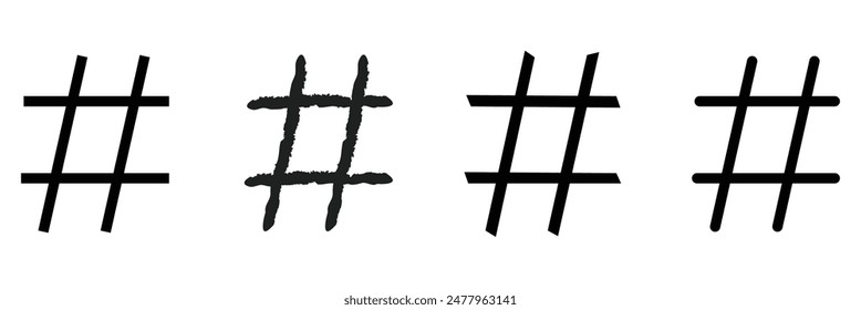 Hashtag icon set. hashtag symbol on white background .Vector Illustration.