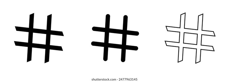 Hashtag icon set. hashtag symbol on white background .Vector Illustration.
