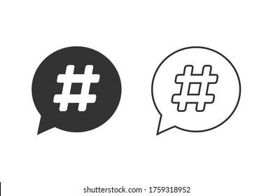 Hashtag icon set. Vector illustration