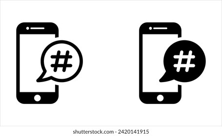 Hashtag icon set vector illustration. hashtag sign and symbol on white background
