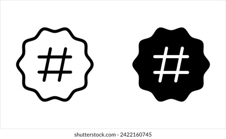 Hashtag icon set vector illustration. hashtag sign and symbol on white background