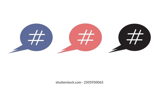 Hashtag icon set. Vector illustration. Social media hashtag symbol. Hashtag sing.