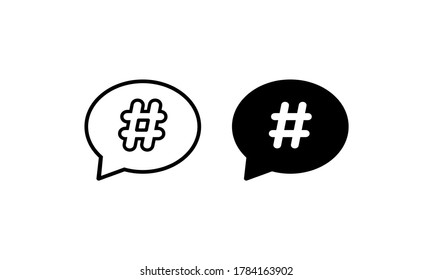 Hashtag icon set. Vector on isolated white background. EPS 10