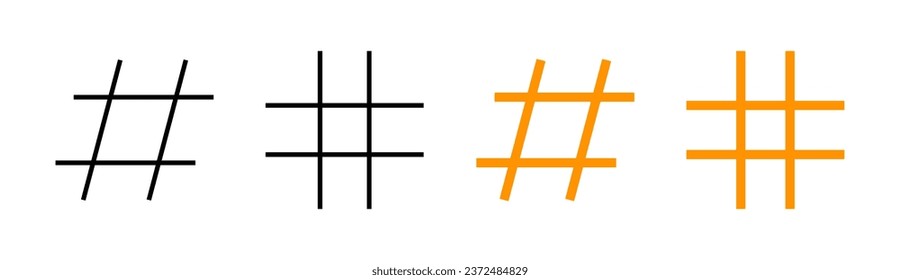 Hashtag icon set for web and mobile app. hashtag sign and symbol