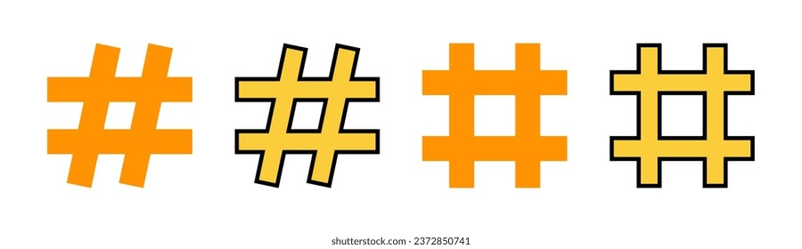 Hashtag icon set for web and mobile app. hashtag sign and symbol