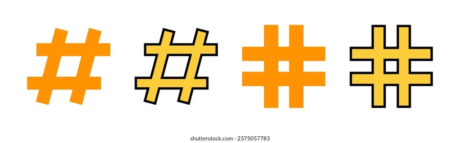 Hashtag icon set for web and mobile app. hashtag sign and symbol