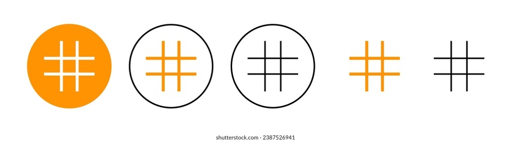 Hashtag icon set for web and mobile app. hashtag sign and symbol