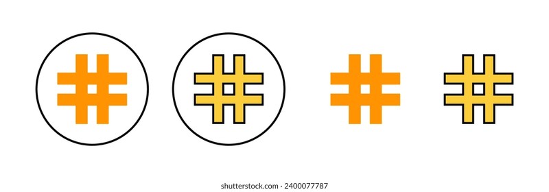 Hashtag icon set for web and mobile app. hashtag sign and symbol