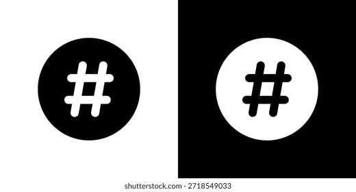 Hashtag icon silhouette vector illustration isolated flat style
