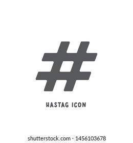 Hashtag icon simple silhouette flat style vector illustration on white background.