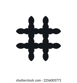 Hashtag icon. Simple style social media agency poster background symbol. Hashtag brand logo design element. Hashtag t-shirt printing. Vector for sticker.