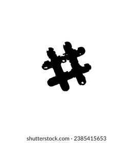 Hashtag icon. Simple style social media agency poster background symbol. Hashtag brand logo design element. Hashtag t-shirt printing. Vector for sticker.
