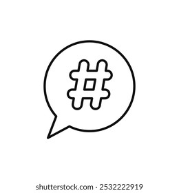Hashtag icon. simple thin line icon.