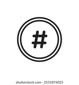 Hashtag icon Simple thin outline