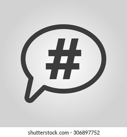 The hashtag icon. Social network and web communicate symbol. Flat Vector illustration