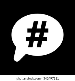 The hashtag icon. Social network and web communicate symbol. Flat Vector illustration