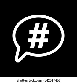 The hashtag icon. Social network and web communicate symbol. Flat Vector illustration