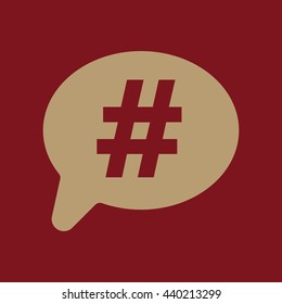 The hashtag icon. Social network and web communicate symbol. Flat Vector illustration
