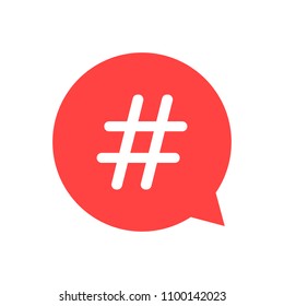 Hashtag icon in speech bubble