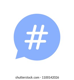 Hashtag icon in speech bubble
