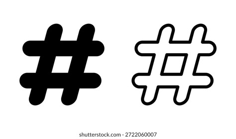 Hashtag-Symbol für Apps und Websites. Hashtag-Zeichen und Symbol