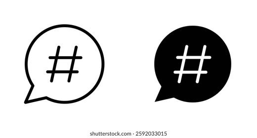Hashtag icon symbol collection on white background.