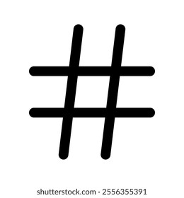 Hashtag icon, symbol, simple vector design