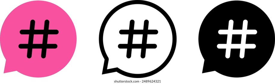 Hashtag icon. Hashtag symbol. Social Media icon. Vector illustration