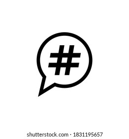 Hashtag icon symbol vector on white background