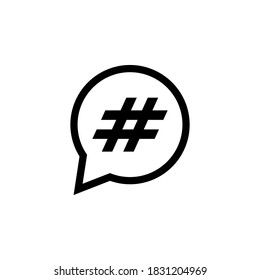 Hashtag icon symbol vector on white background