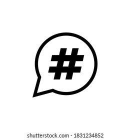 Hashtag icon symbol vector on white background