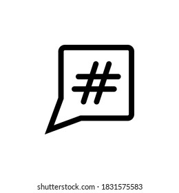 Hashtag-Symbol, Vektorgrafik auf weißem Hintergrund