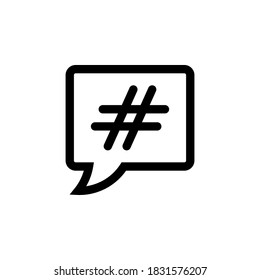 Hashtag icon symbol vector on white background