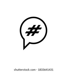 Hashtag icon symbol vector on white background