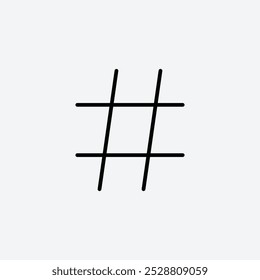 Ícone de hashtag em três tamanhos de traçado de linha diferentes.