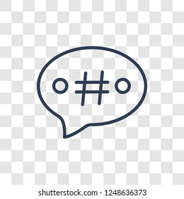 Hashtag icon. Trendy linear Hashtag logo concept on transparent background from User Interface and Web Navigation collection