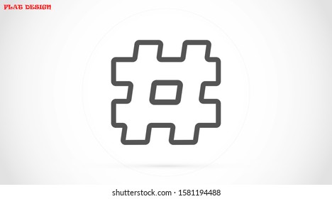 Hashtag icon vector design template. Hashtag icon vector hashtag  with shadow. isolated on stylish background Hashtag in circle  isolated on grey background 