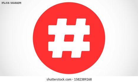 Hashtag icon vector design template. Hashtag icon vector hashtag  with shadow. isolated on stylish background Hashtag in circle  isolated on grey background 