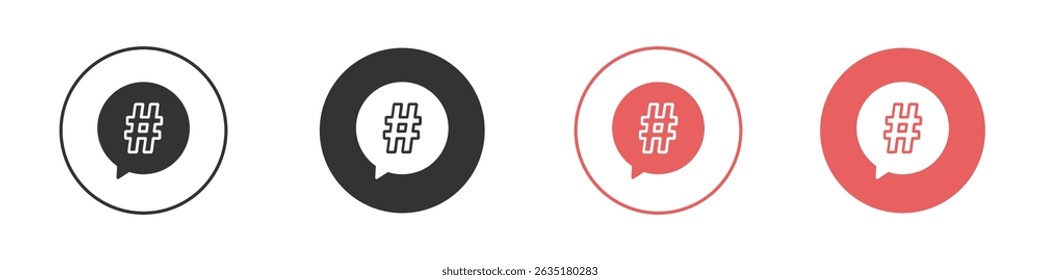 Hashtag icon vector design template simple and clean style